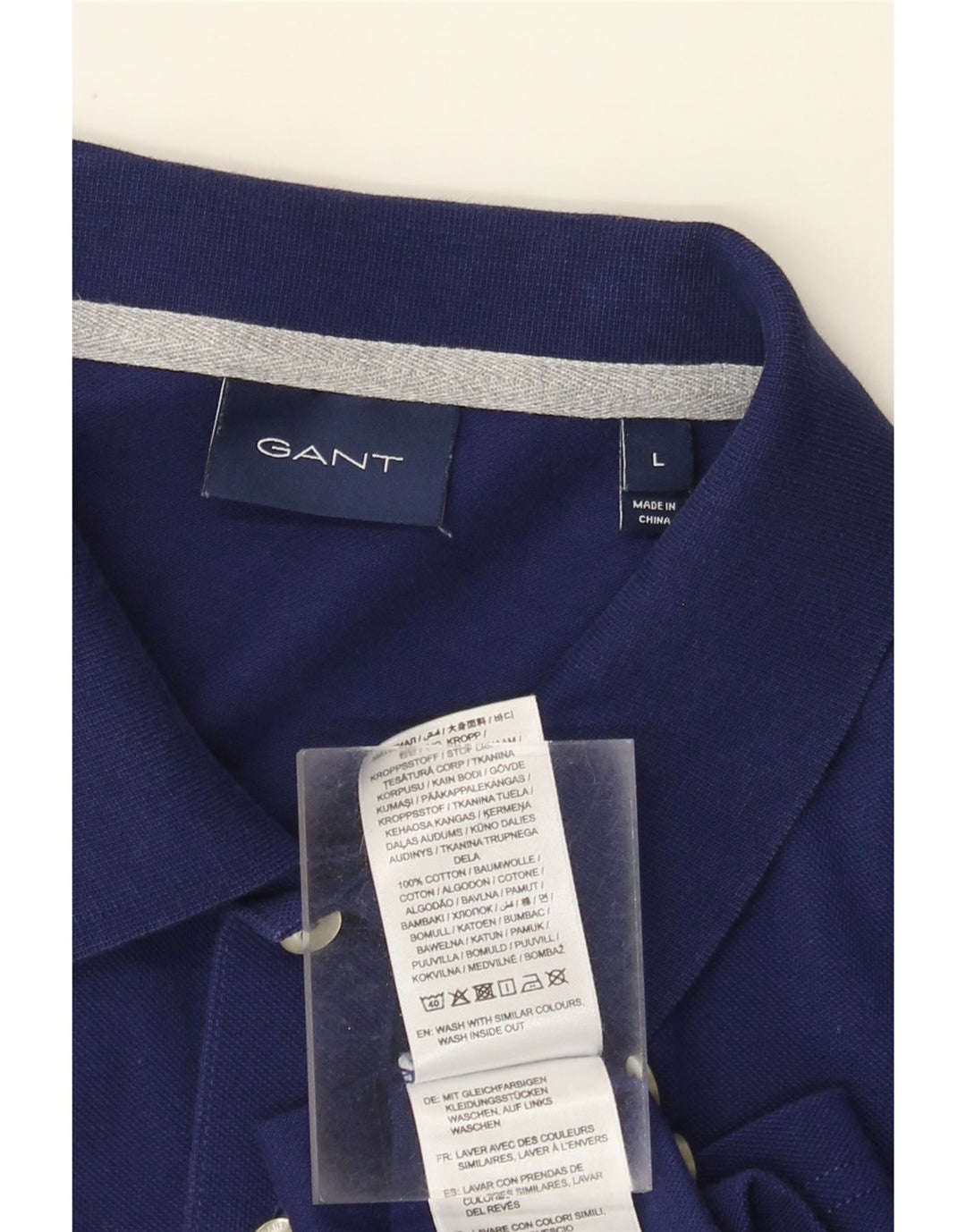 Gant grafisk poloshirt til mænd Stor marineblå bomuld