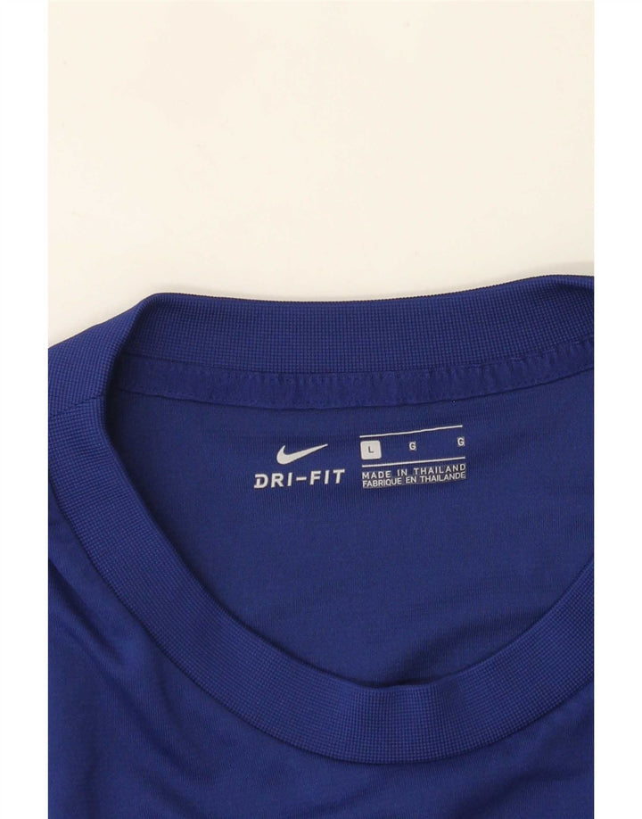 Nike Herre Dri Fit grafisk T-shirt Top Stor blå farveblok