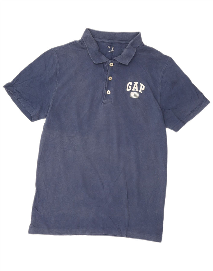 Gap Herre grafisk poloshirt mellemblå bomuld