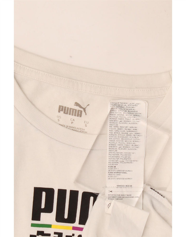 PUMA Herre grafisk T-shirt Top Lille hvid bomuld