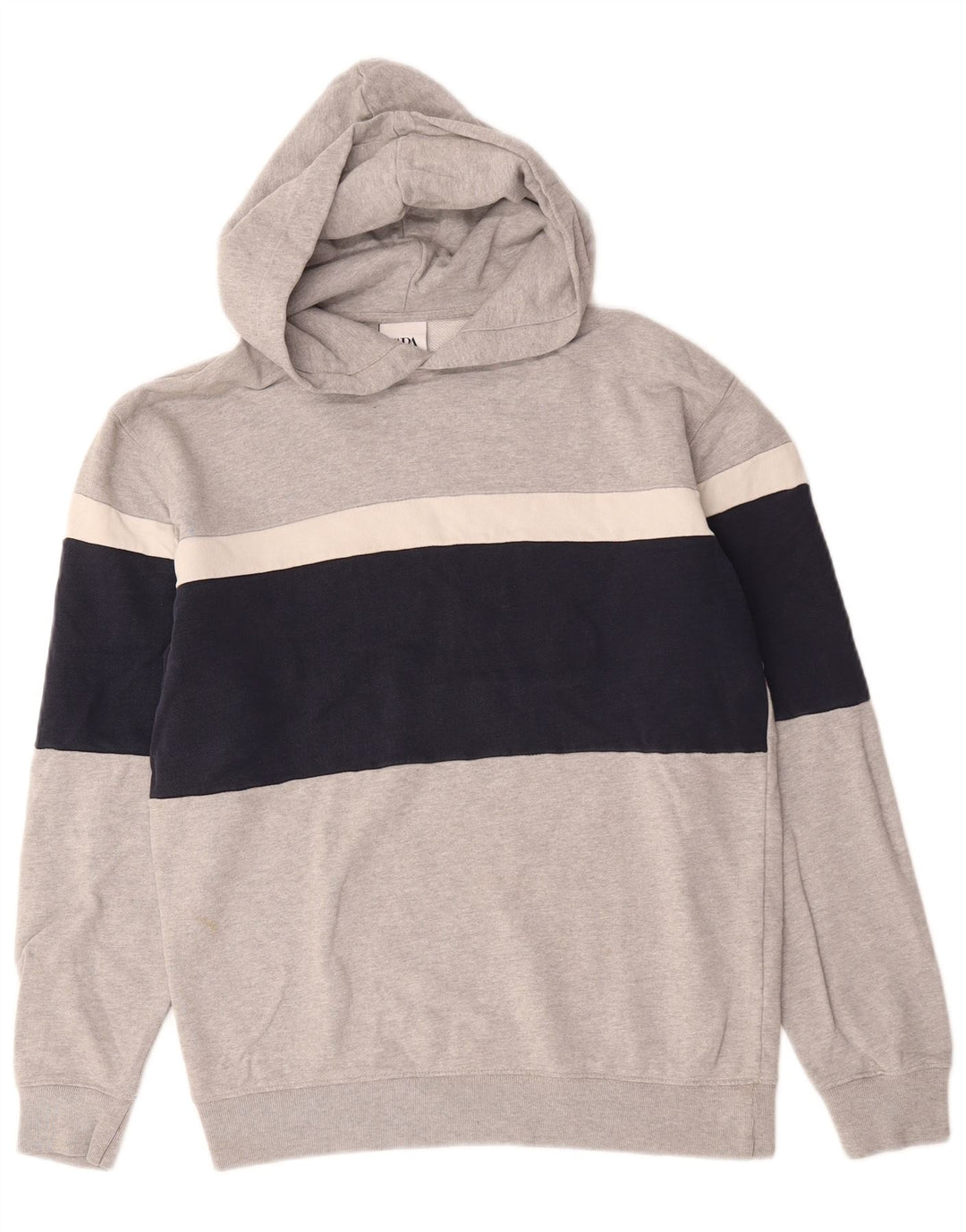 Zara hættetrøje til mænd Small Grå Colourblock Bomuld