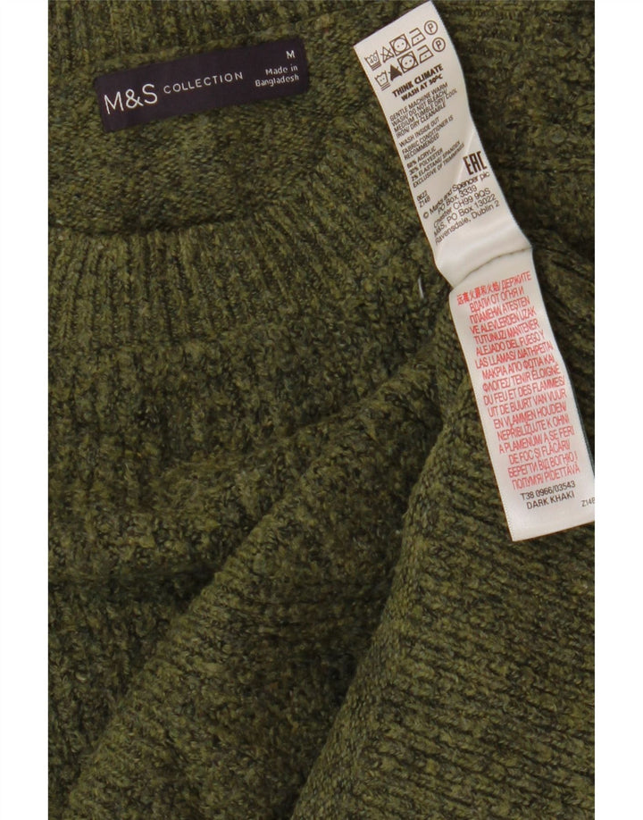Marks & Spencer Dame sweater med rund hals DK 14 Medium Grøn Flecked