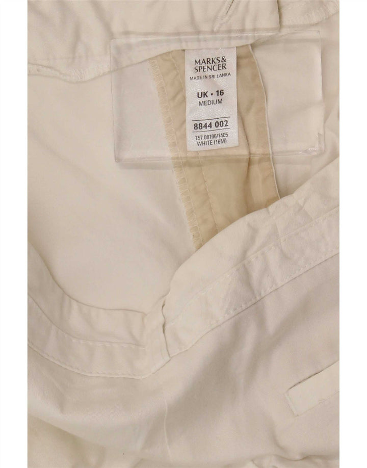 Marks & Spencer Bermuda Shorts til kvinder UK 16 Large W36 White Bomuld