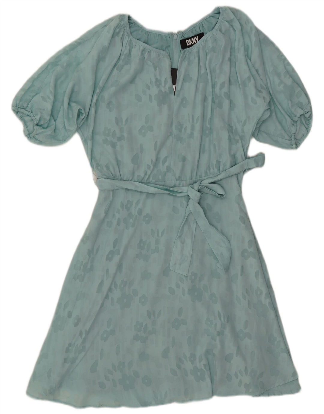 DKNY Dame A-Line Kjole US 4 Small Turkis Floral Polyester