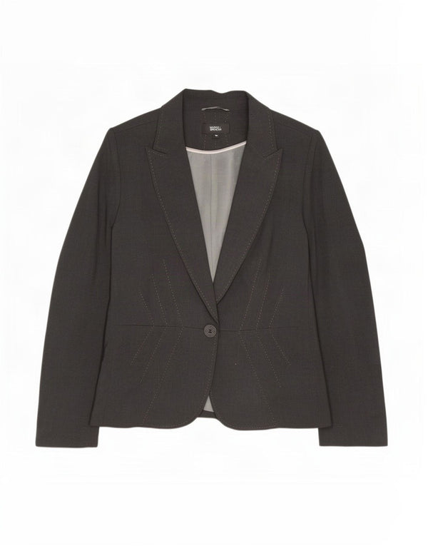 Marks & Spencer Womens 1 Button Blazer Jacket UK 16 Large Grey Polyester