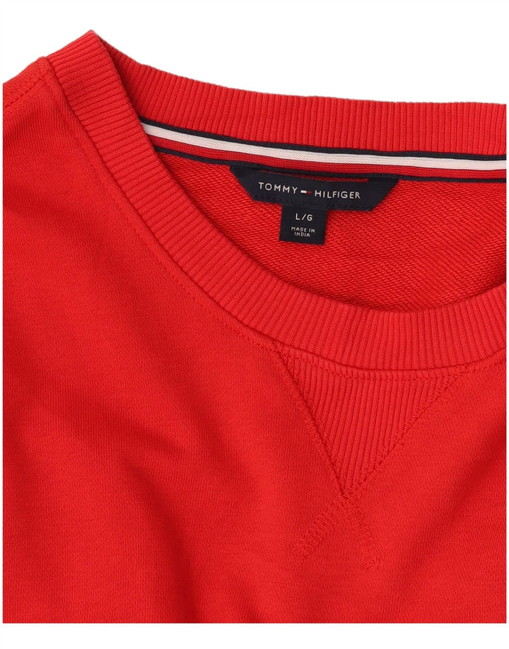 Tommy Hilfiger Dame Sweatshirt Jumper UK 16 Large Red