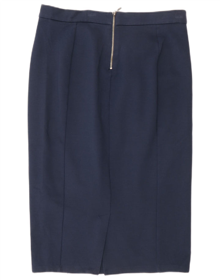Marks & Spencer Midi-nederdel til kvinder UK 12 Medium W30 Navyblå polyamid