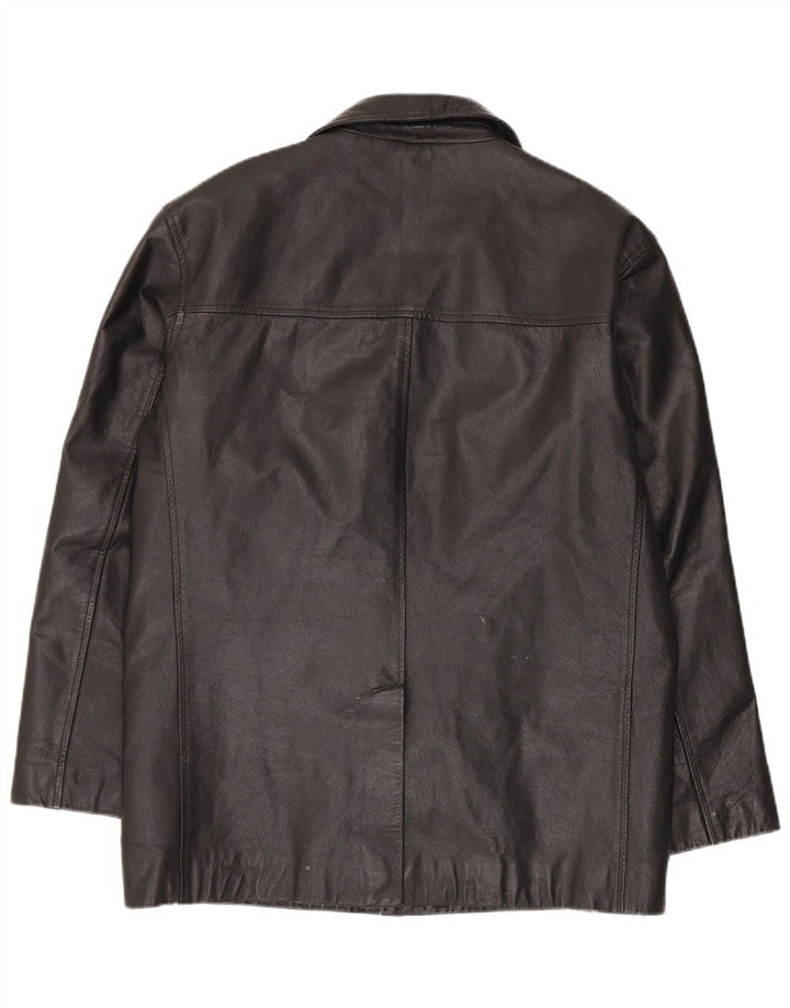 St. Bernard Herre Læderjakke UK 40 Stor Sort Læder