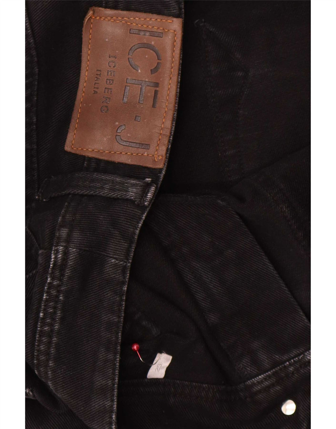 Iceberg Dame Straight Cropped Jeans W29 L25 Sort Bomuld