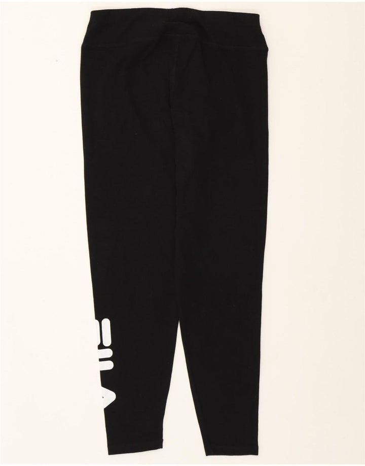 FILA Grafiske Leggings til kvinder UK 14 Medium Sort Bomuld