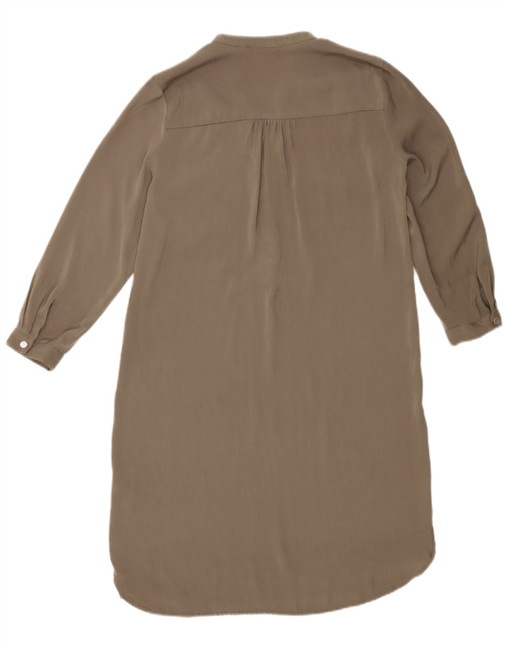 Oasis Womens 3/4-ærmet Shift Dress UK 8 Small Khaki Polyester