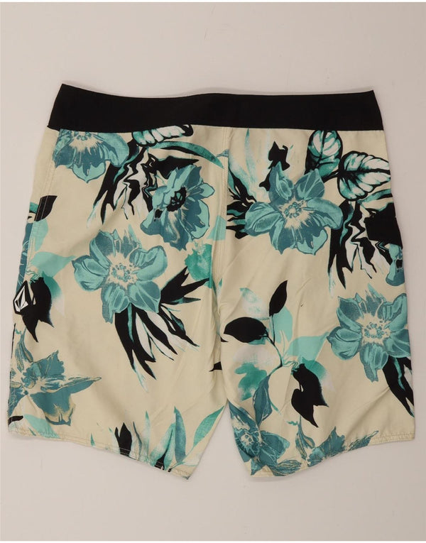 Volcom Mens Graphic Swimming Shorts Large  White Floral
