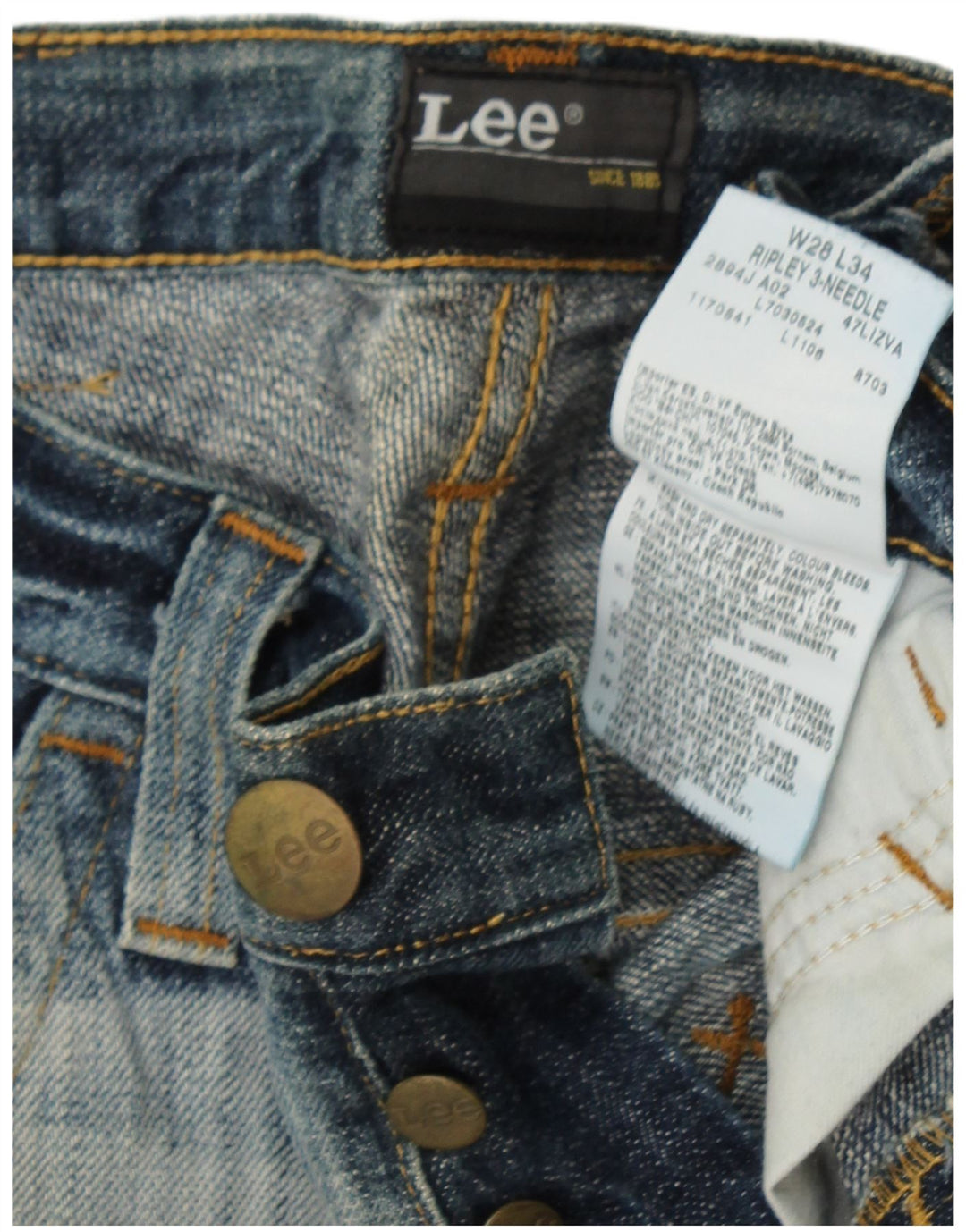 LEE Womens Ripley 3-Needle Denim Shorts W28 Medium Blue Cotton