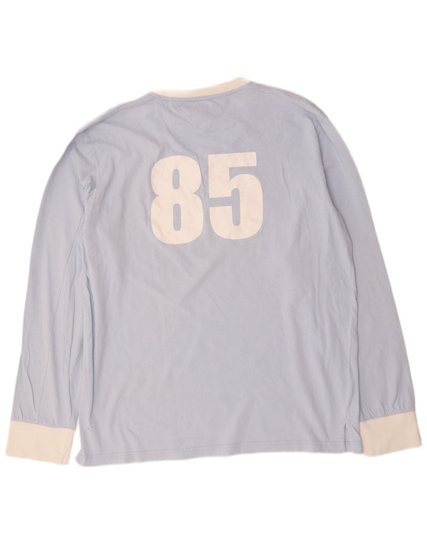 Tommy Hilfiger Herre Grafisk Top Langærmet 2XL Blå Colourblock Bomuld