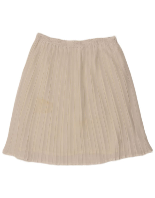 Vintage plisseret nederdel til kvinder W36 XL Off White polyester