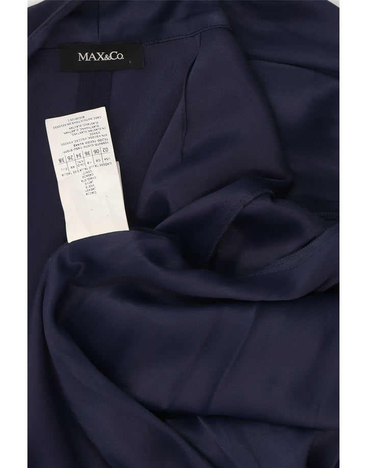Max & Co. Dame 3/4-ærmet åben blazerjakke UK 6 XS marineblå viskose