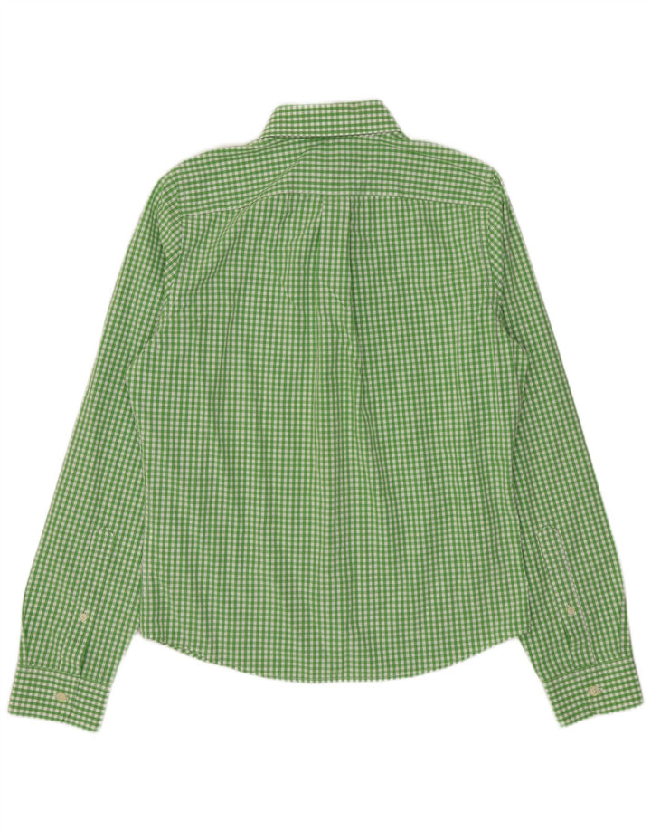 Abercrombie & Fitch Herre Muscle Shirt Medium Green Gingham Cotton