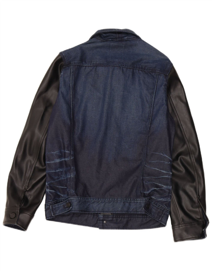 G-Star Dame denimjakke UK 12 Medium Navy Blue Colourblock Bomuld