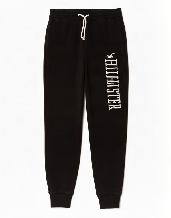 Hollister Dame grafisk træningsdragt Bukser Joggers UK 8 Small Black