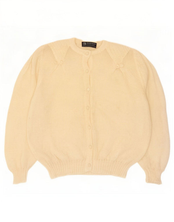 Vintage Womens Oversized Cardigan Sweater UK 16 Large Off White Mohair