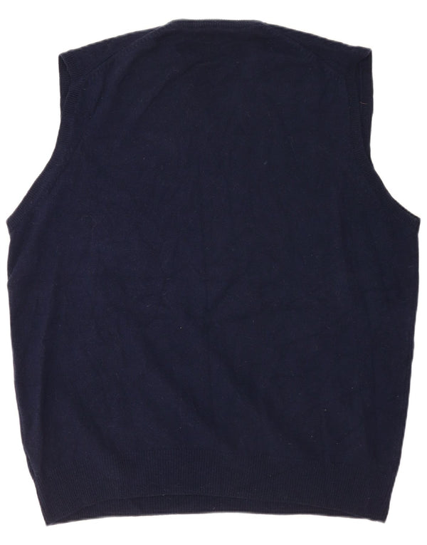 Marks & Spencer Herrevest Tank Top 3XL Marineblå Lammeuld