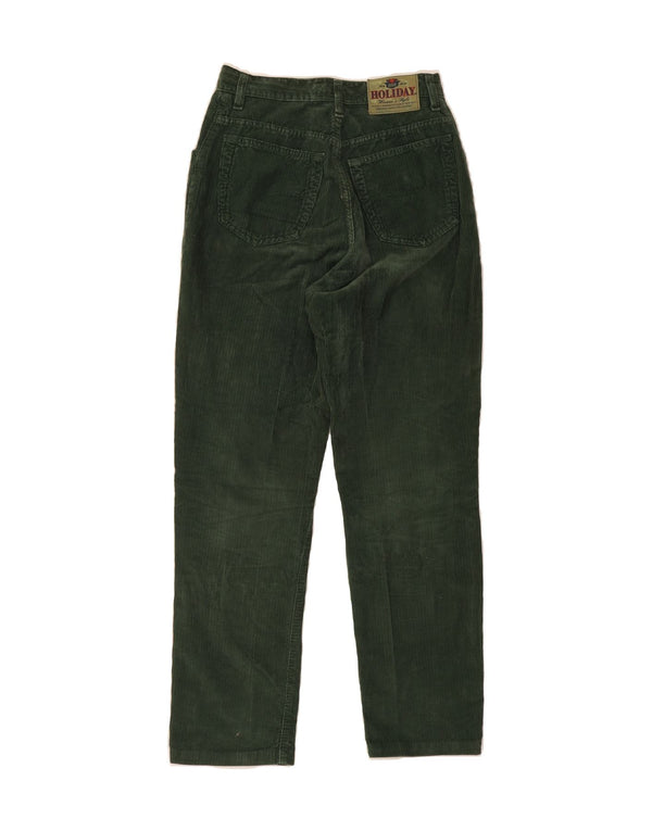 HOLIDAY Womens Straight Corduroy Trousers IT 42 Medium W28 L27 Green