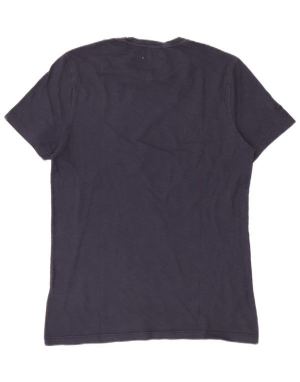Dondup Herre Grafisk T-Shirt Top Medium Marineblå Bomuld
