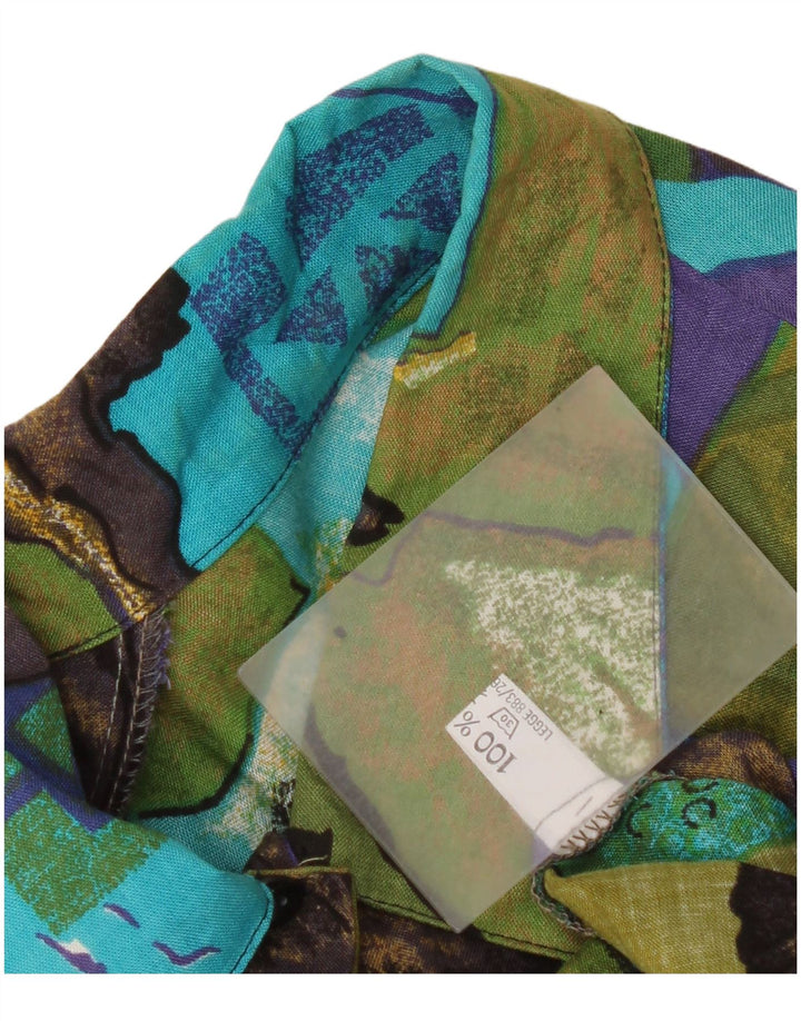 Vintage kvinders abstrakt mønster skjorte bluse UK 22 3XL flerfarvet