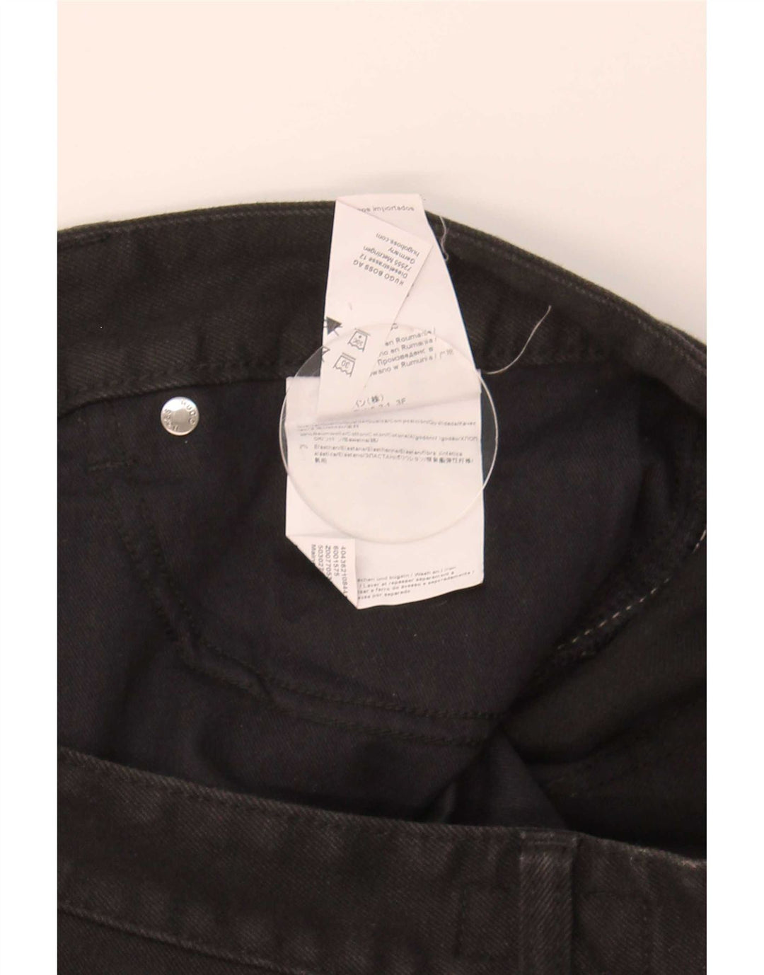 Hugo Boss Straight Jeans til mænd W34 L32 Sort bomuld