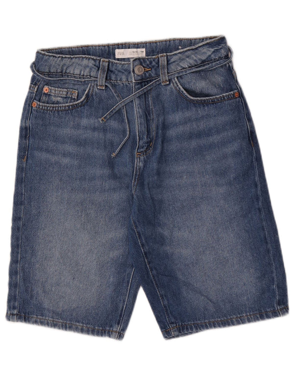 Zara Girls Denim Shorts 13-14 år W26 Blå Bomuld