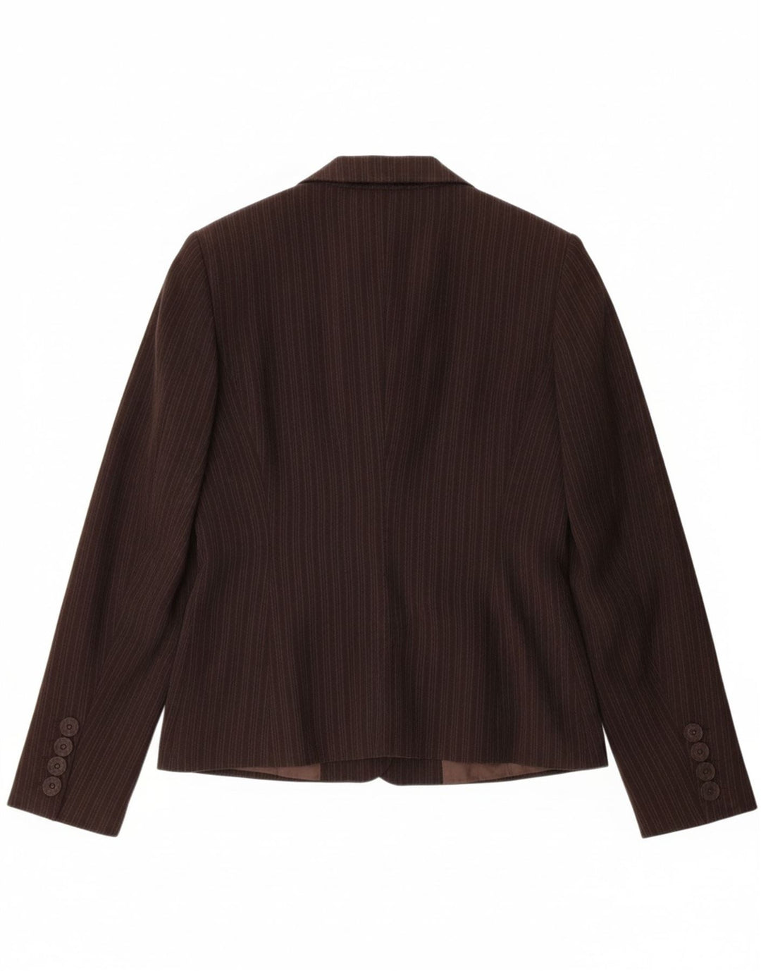 MAX & CO. Womens 1 Button Blazer Jacket UK 14 Large Brown Striped Acetate Vintage Max & Co. and Second-Hand Max & Co. from Messina Hembry 