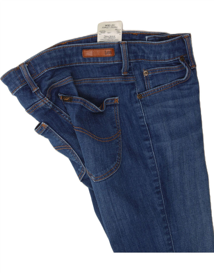 LEE Womens Scarlett Cropped Jeans W30 L24 Navy Blue Cotton Vintage Lee and Second-Hand Lee from Messina Hembry 
