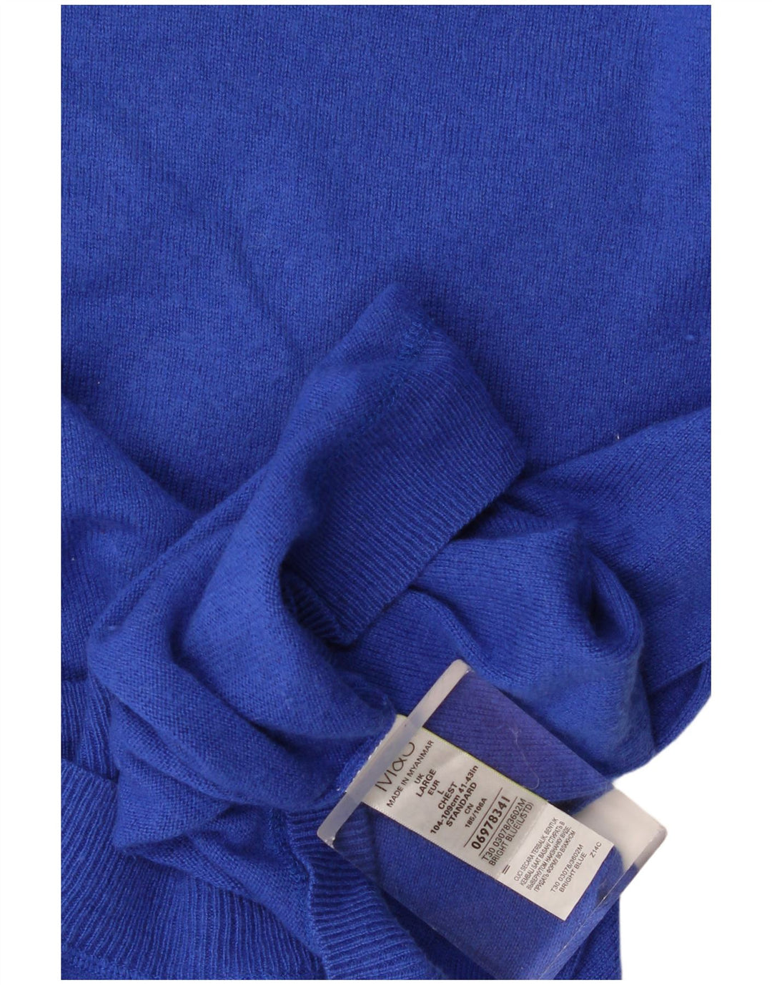 Marks & Spencer Herre sweater med rund hals, stor blå uld