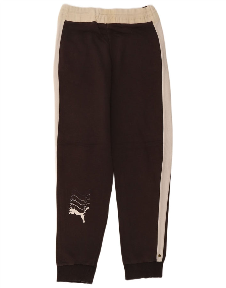 PUMA Womens Tracksuit Trousers Joggers UK 14 Medium Brown Colourblock