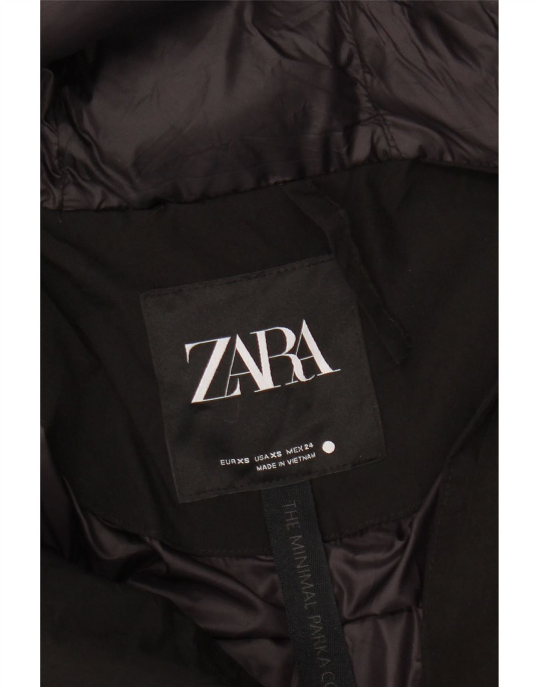 ZARA hættetrøje til kvinder i overstørrelse UK 6 XS sort nylon