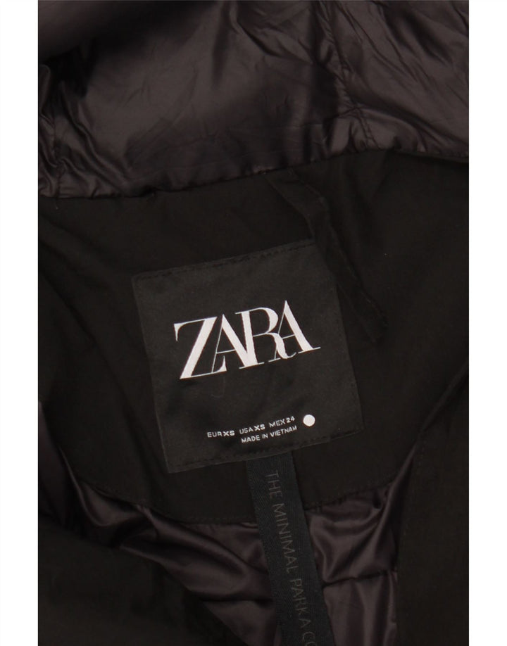 ZARA hættetrøje til kvinder i overstørrelse UK 6 XS sort nylon