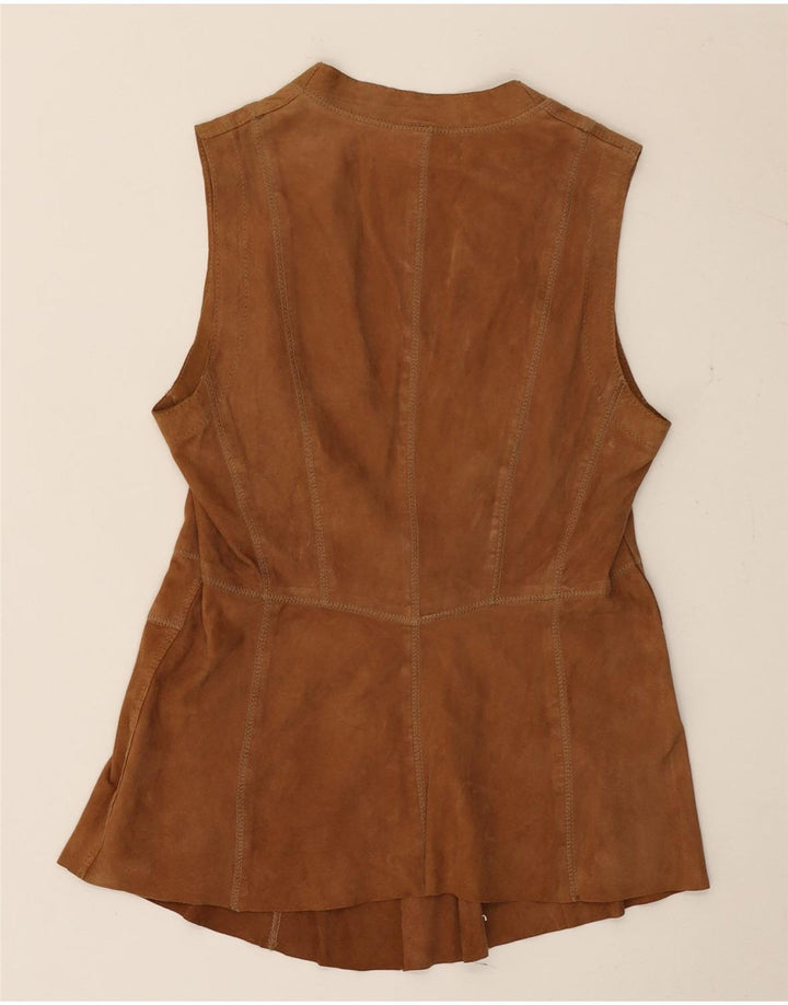 Gerry Weber Dame ruskindsvest UK 10 Lille brunt læder