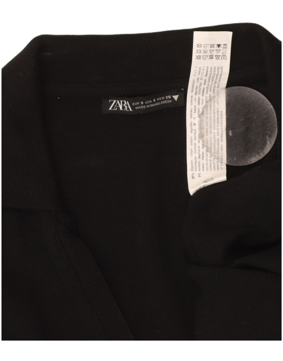 ZARA Womens Jumper Dress UK 8 Small Black Cotton