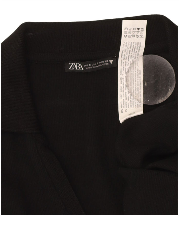 ZARA Womens Jumper Dress UK 8 Small Black Cotton