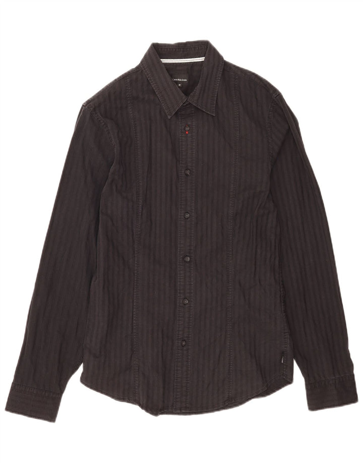 Calvin Klein Jeans Herreskjorte Medium Sort Stribet Bomuld