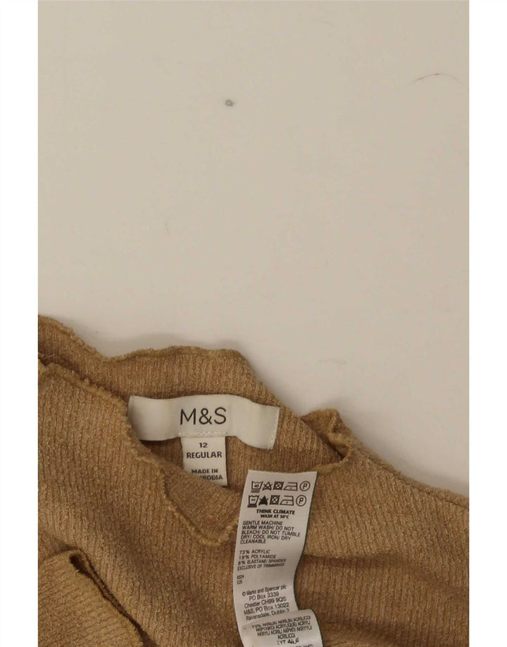 Marks & Spencer Damebluse Top UK 12 Medium Brun Akryl