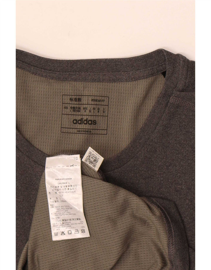 Adidas Herre Aeroready Regular Fit T-Shirt Top Stor Grå Polyester