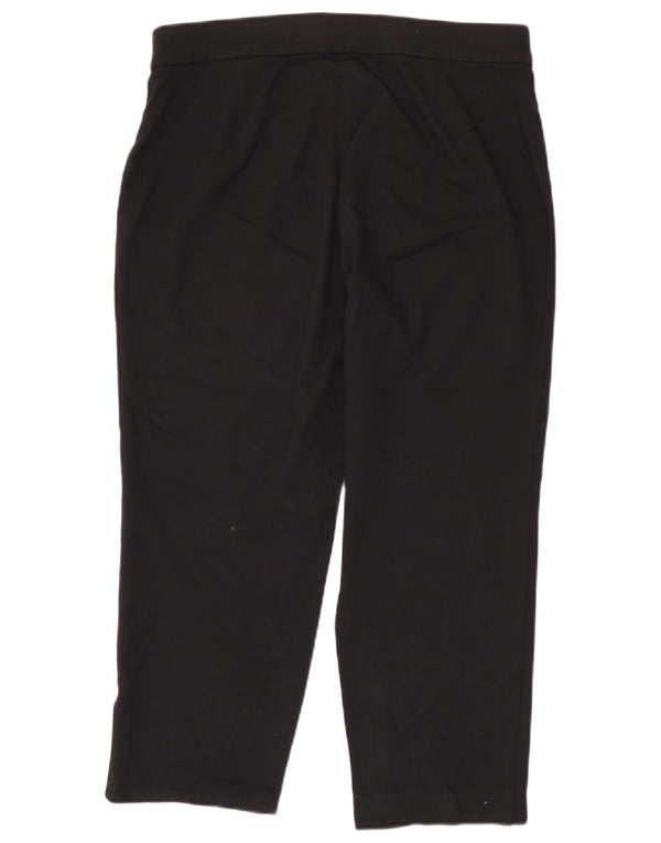 Marks & Spencer Dame Cropped Trousers UK 16 Large W34 L24 Black Viscose