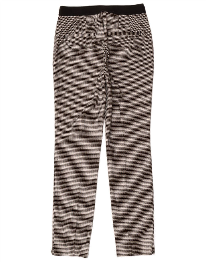 Zara Slim Suit Bukser til kvinder XS W24 L27 Sort Houndstooth Polyester