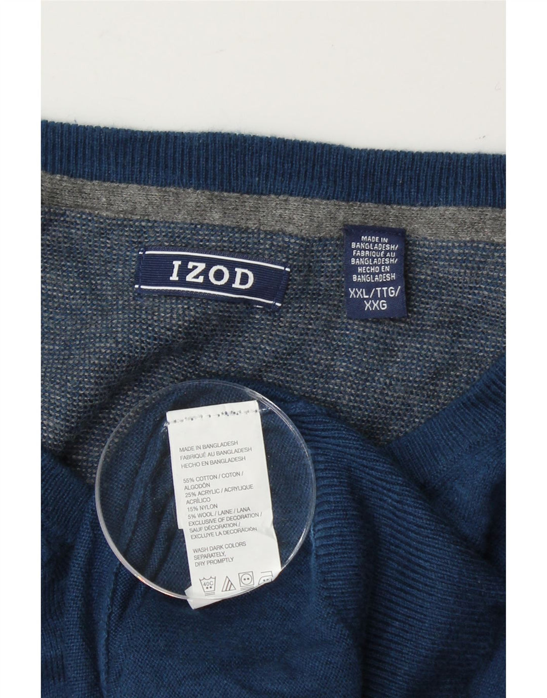 IZOD Mens Vest Tank Top 2XL Blue Cotton Vintage Izod and Second-Hand Izod from Messina Hembry 