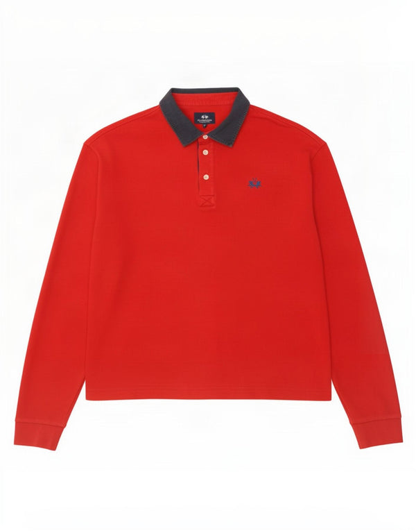 La Martina Herre Buenos Aires Langærmet Rugby Polo Shirt 2XL Rød