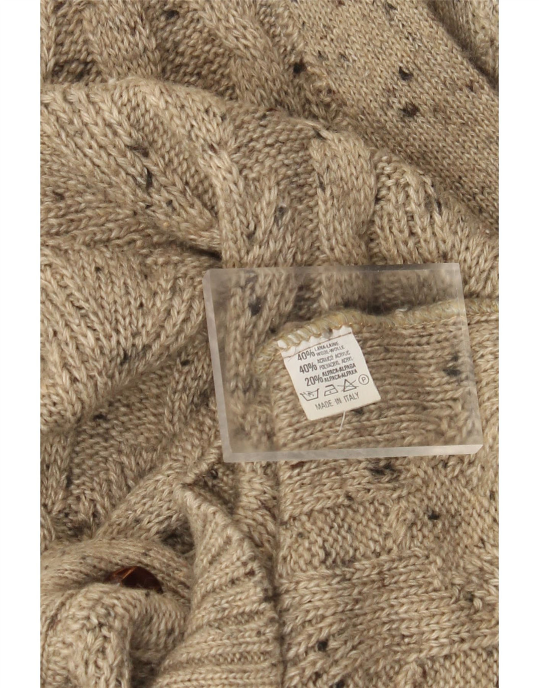 Vintage herre cardigan sweater XL Beige Flecked Wool