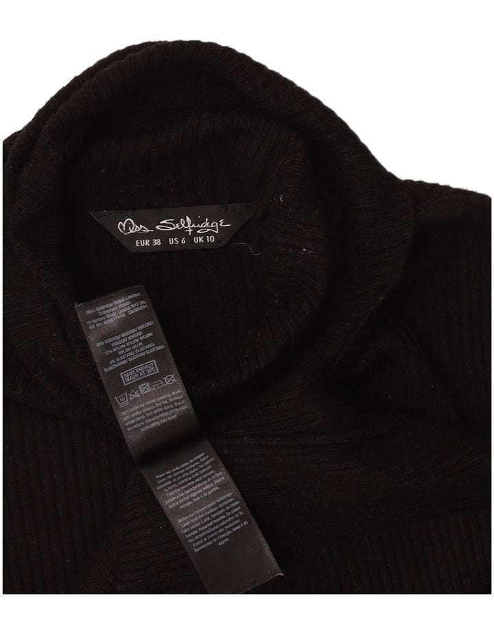 Miss Selfridge Dame Top Langærmet UK 10 Small Black Viscose