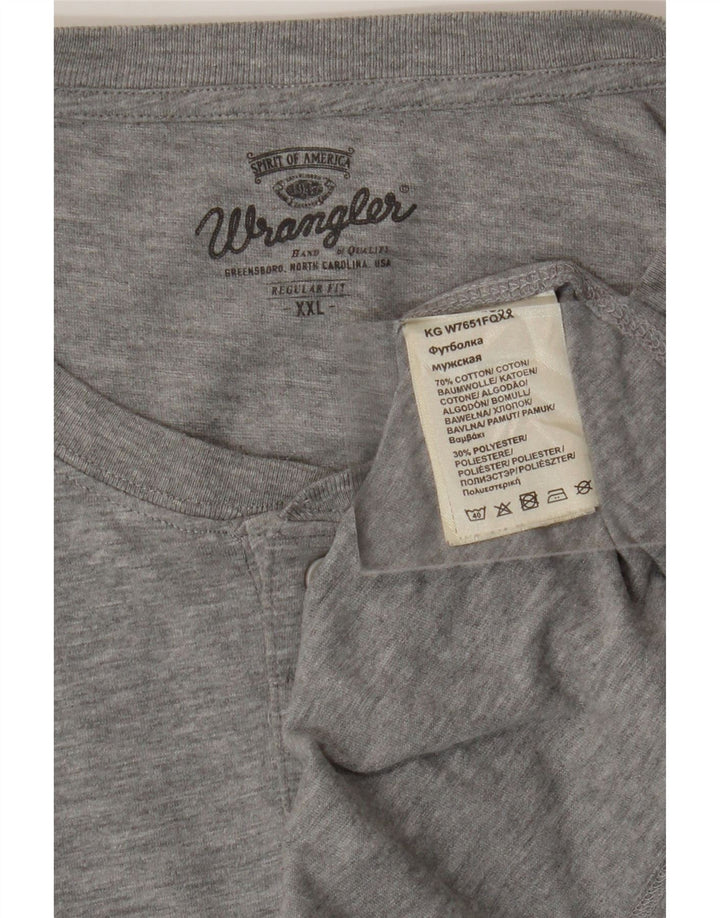 Wrangler Herre Regular Fit Top Langærmet 2XL Grå Bomuld