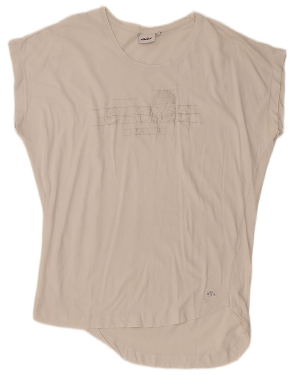 Ellesse Dame Grafisk T-Shirt Top UK 18 XL Off White
